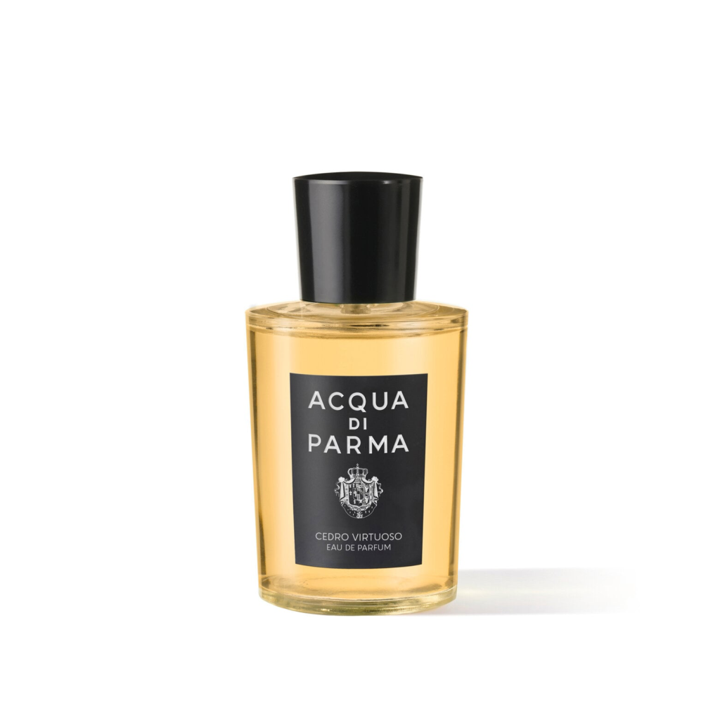Acqua di Parma Cedro Virtuoso Eau de Parfum bottle on a white background