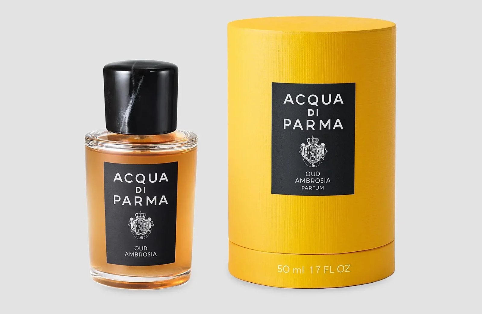 Acqua di Parma Oud Ambrosia Parfum 50ml with original yellow packaging