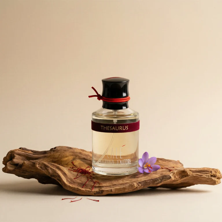 Calé Thesaurus perfume with saffron flower and sandalwood