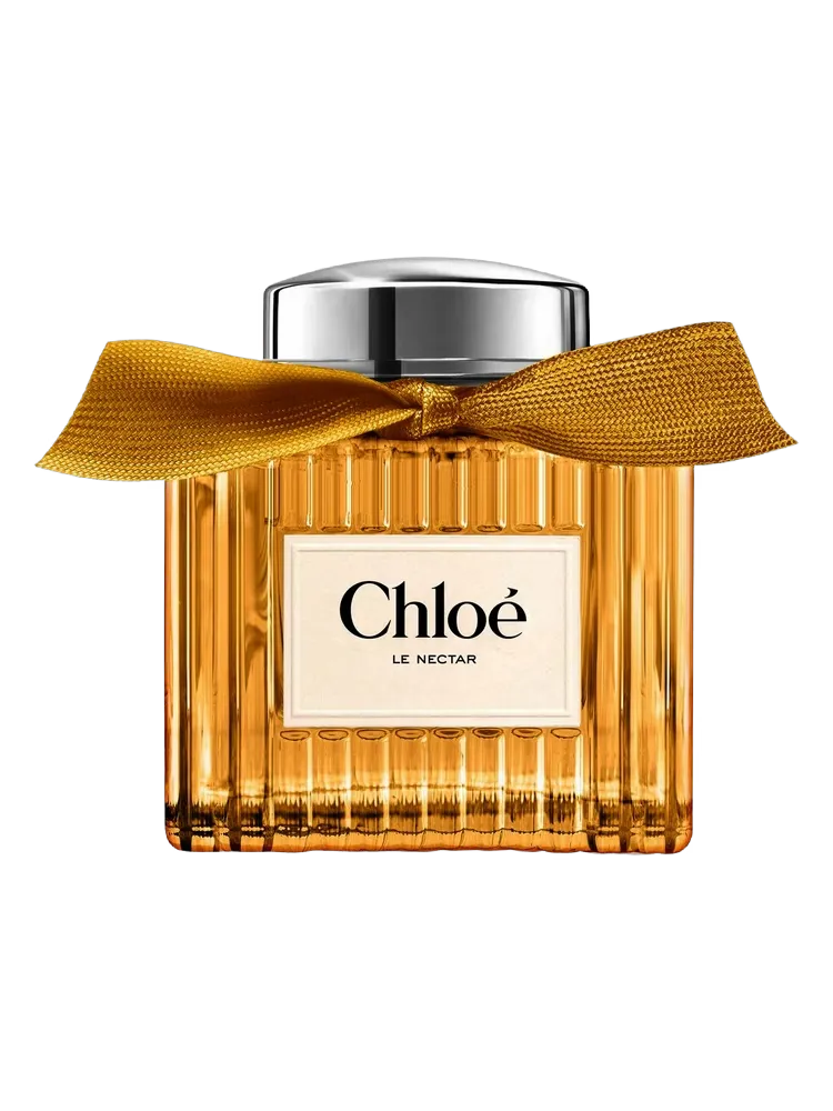 Chloé Le Nectar Parfum Intense amber bottle with golden ribbon
