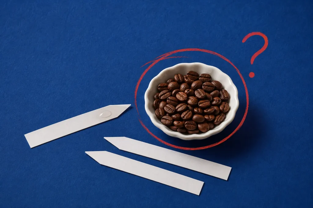 Coffee beans and perfume blotters illustrating a common fragrance myth