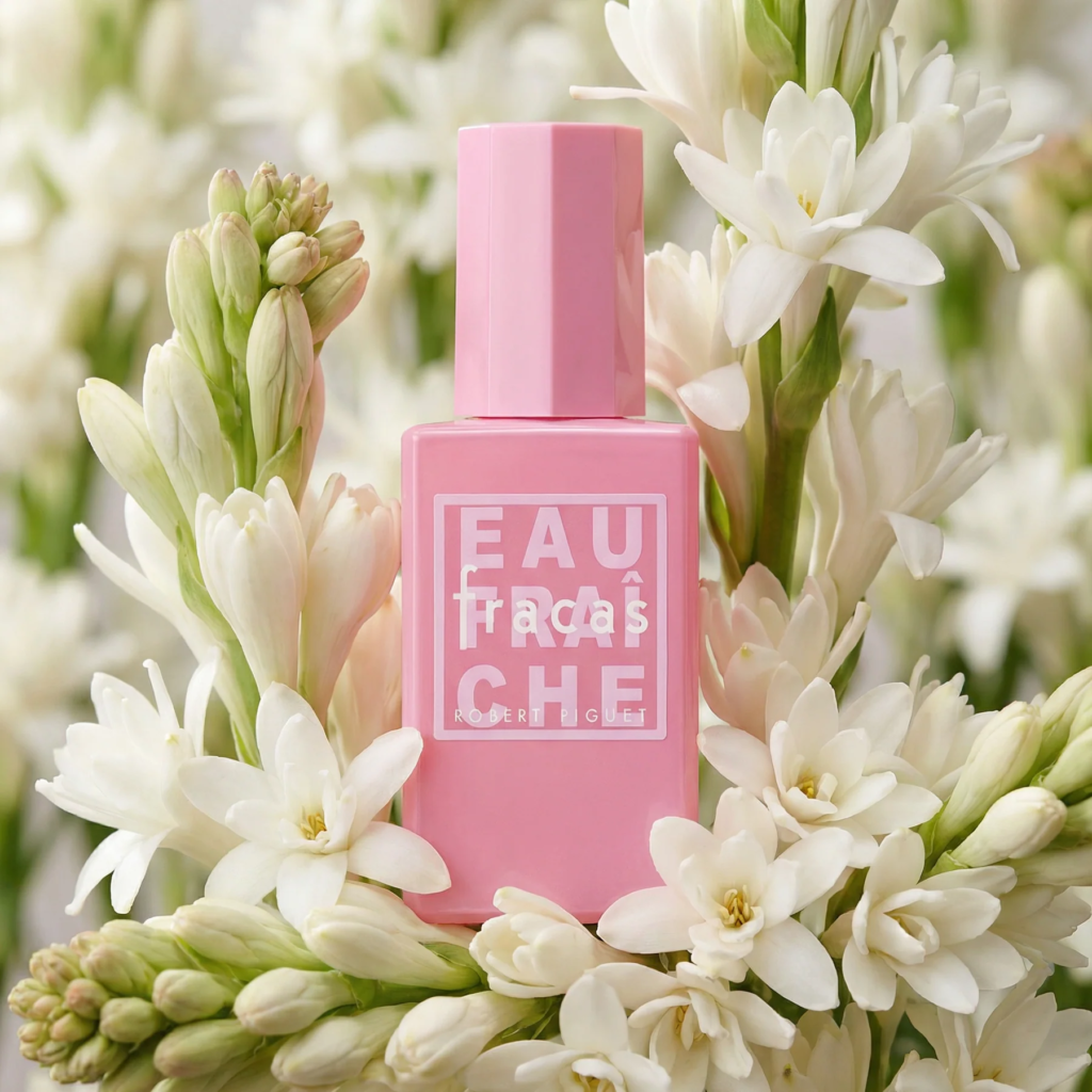 Fracas Eau Fraîche by Robert Piguet among tuberose flowers