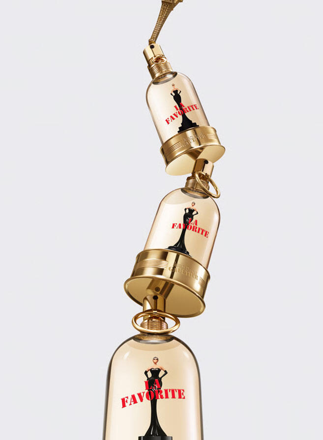 Jean Paul Gaultier La Favorite perfume bottles with the signature female figure