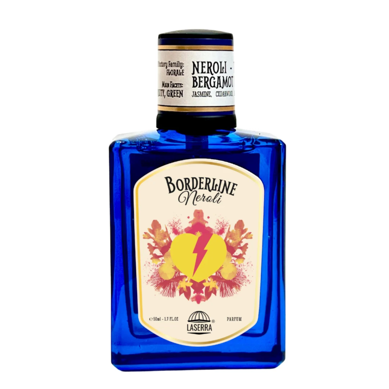 La Serra Profumi Borderline Neroli in a cobalt-blue bottle