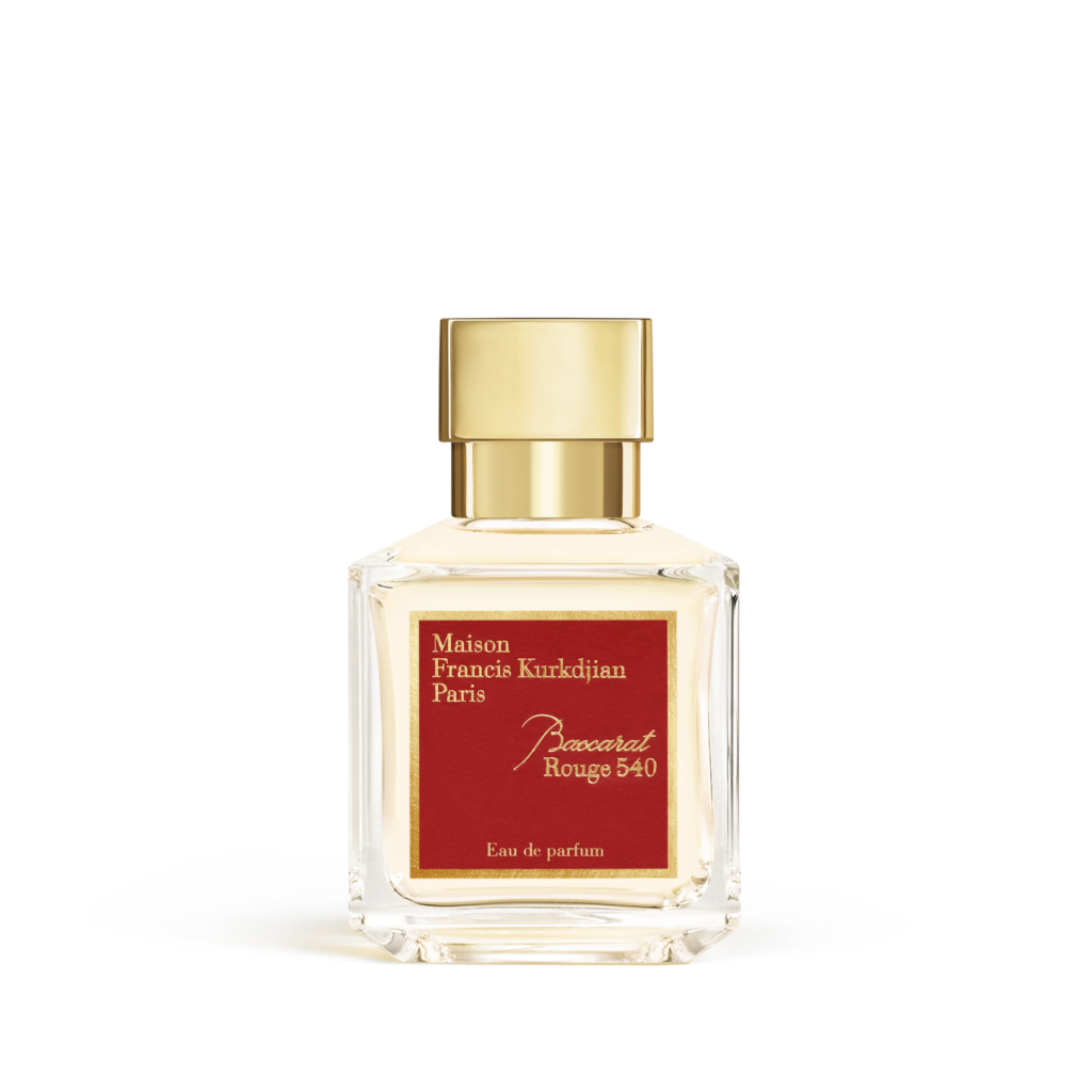 Maison Francis Kurkdjian Baccarat Rouge 540 Eau de Parfum bottle with gold cap and red label