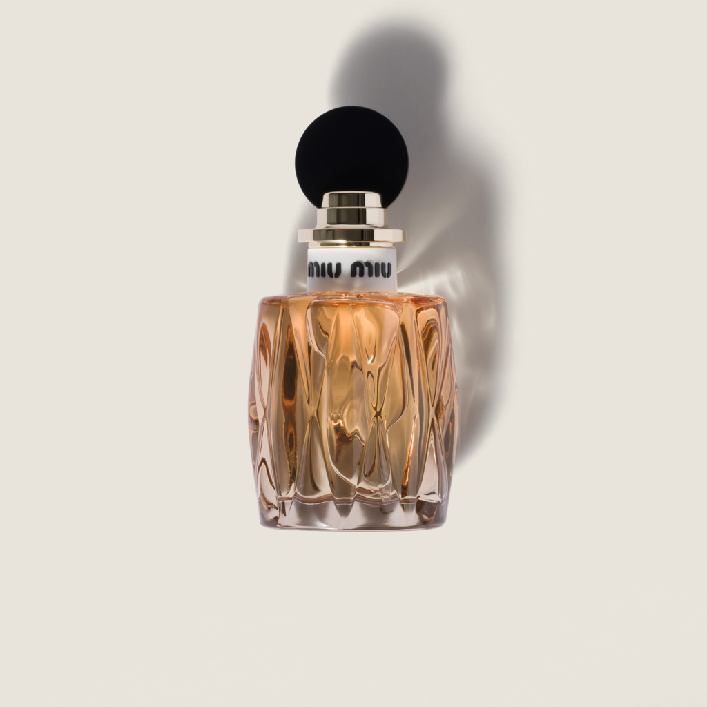 Miu Miu Miutine Eau de Parfum bottle, a strawberry note in perfume example