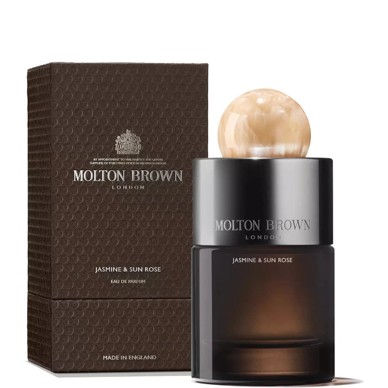 Molton Brown Jasmine & Sun Rose bottle and box