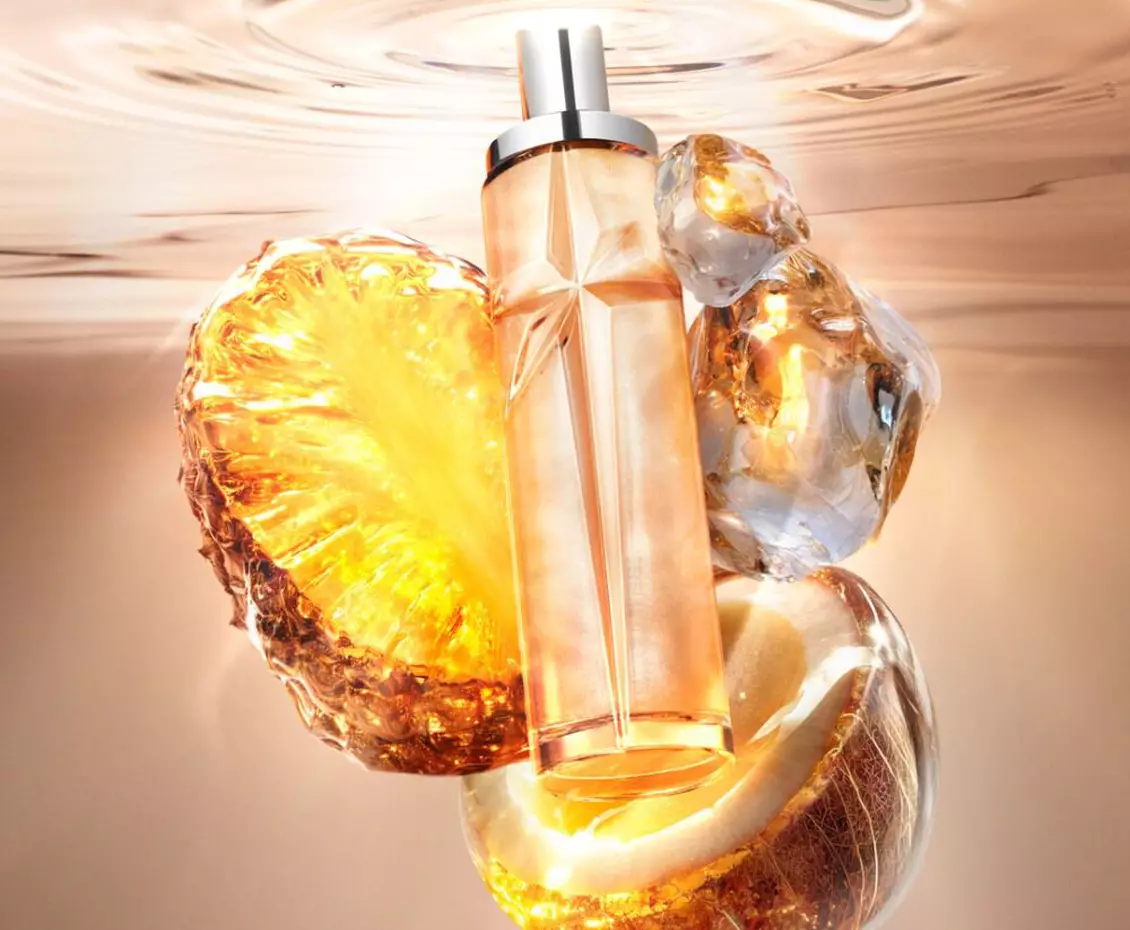 Mugler Starlicious Pineapple Musk bottle with glowing pineapple and crystal element