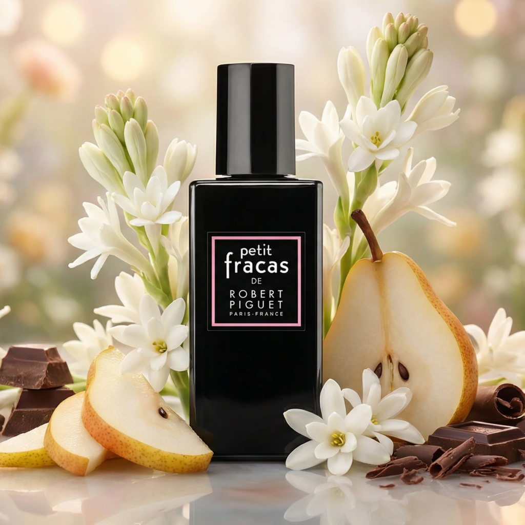Petit Fracas by Robert Piguet with pear cocoa and tuberose