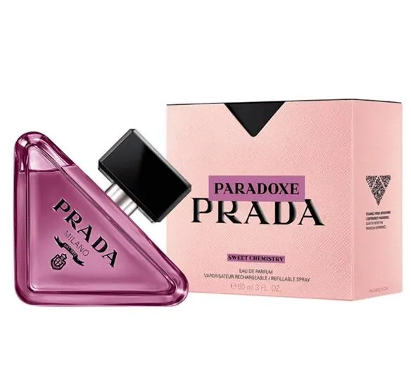 Prada Paradoxe Sweet Chemistry perfume bottle and pink presentation box