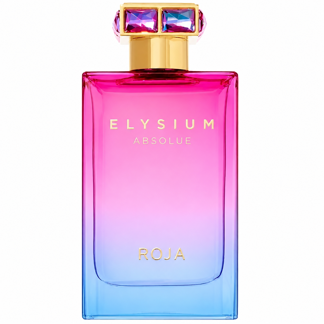 Roja Elysium Absolue pink and blue perfume bottle