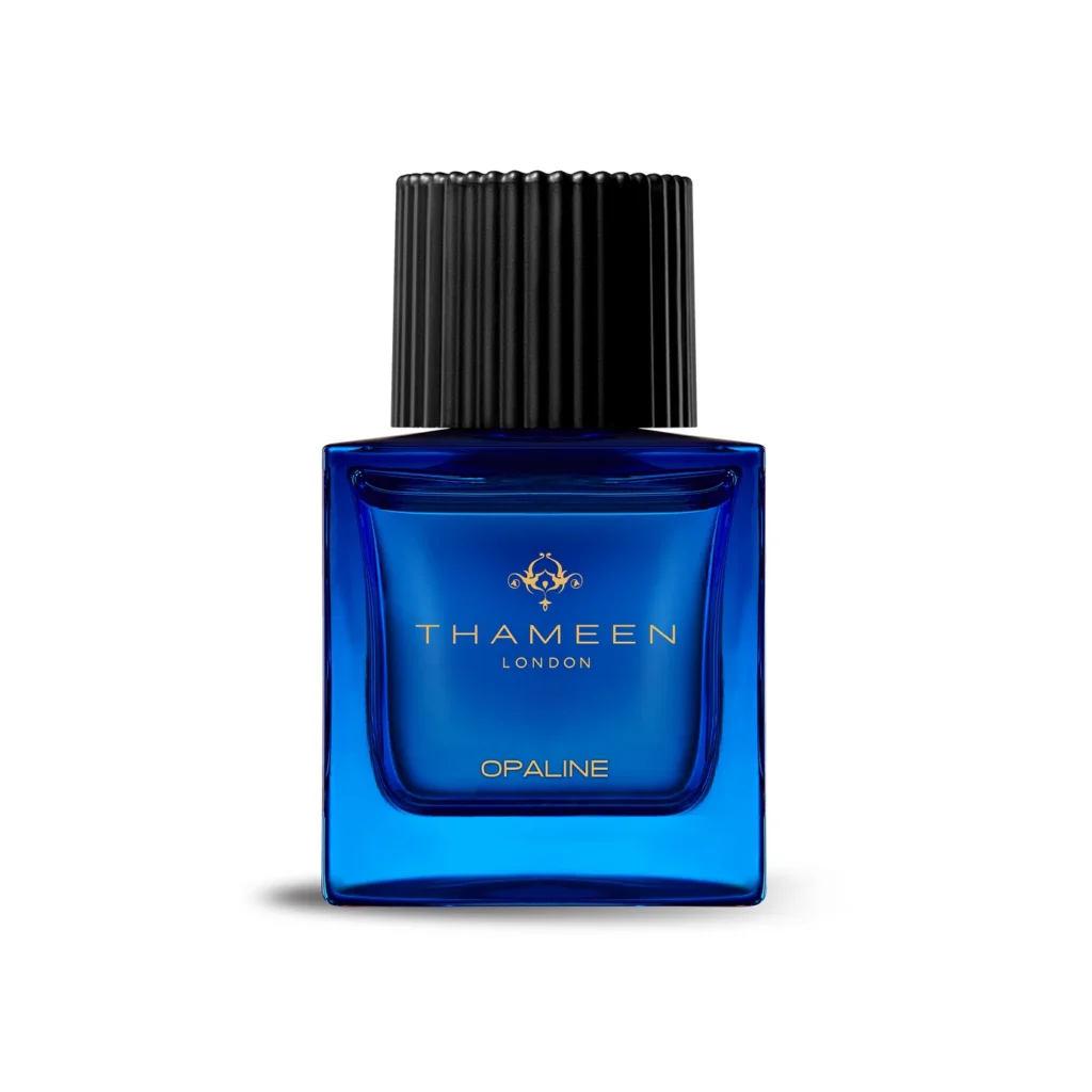 Blue bottle of Thameen Opaline Extrait de Parfum
