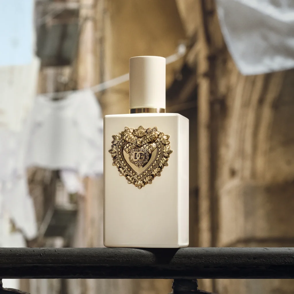 Your Devotion Eau de Parfum Intense by Dolce&Gabbana in its ivory bottle