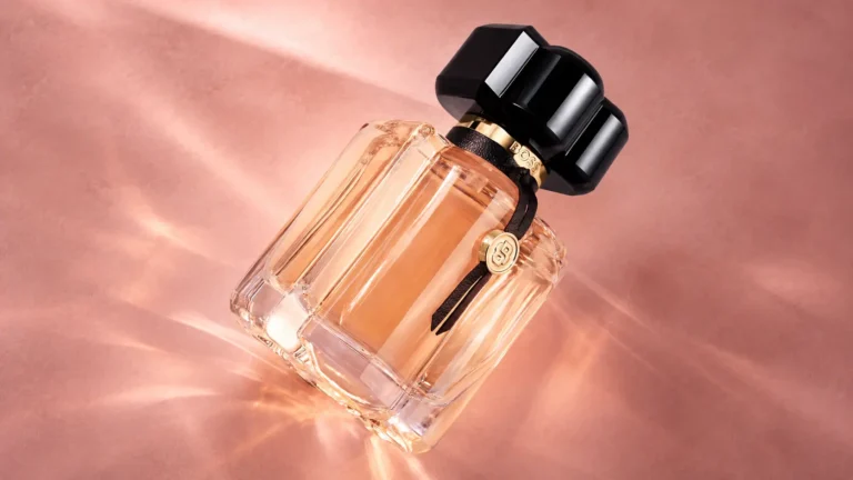 BOSS Bottled Beyond for Her Eau de Parfum bottle on a pink background