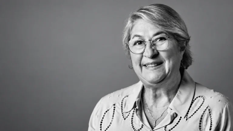 Black and white portrait of master perfumer Nathalie Lorson