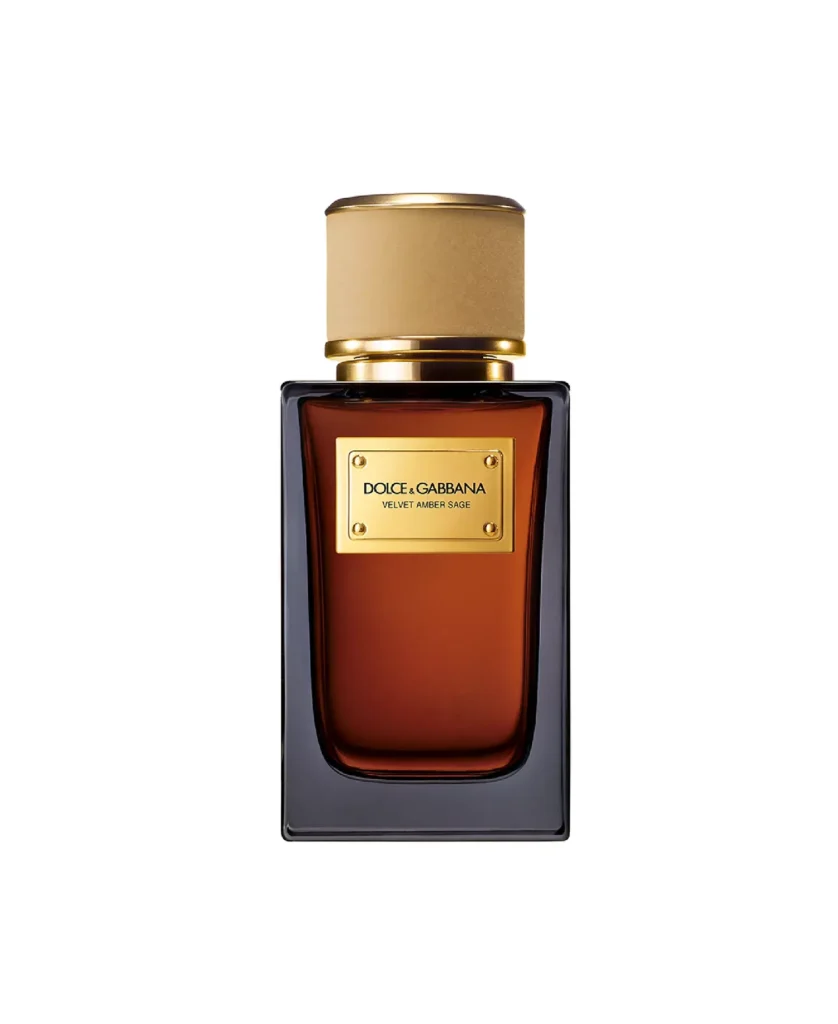 Dolce&Gabbana Velvet Amber Sage Eau de Parfum bottle on a white background