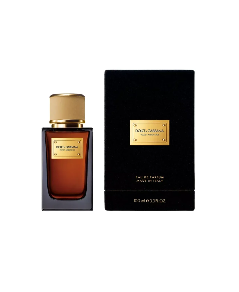 Dolce&Gabbana Velvet Amber Sage bottle and black velvet presentation box