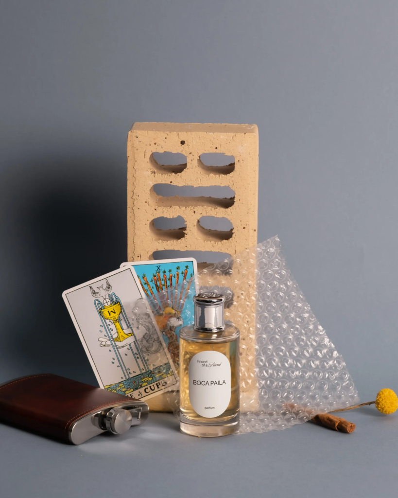 Friend of a Friend Boca Paila perfume with tarot cards and sculptural objects