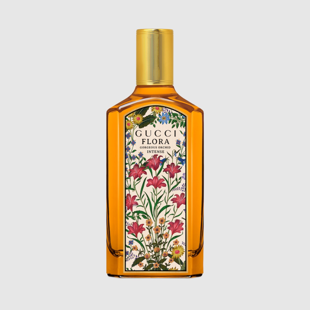 Golden Gucci Flora Gorgeous Orchid Intense Eau de Parfum bottle