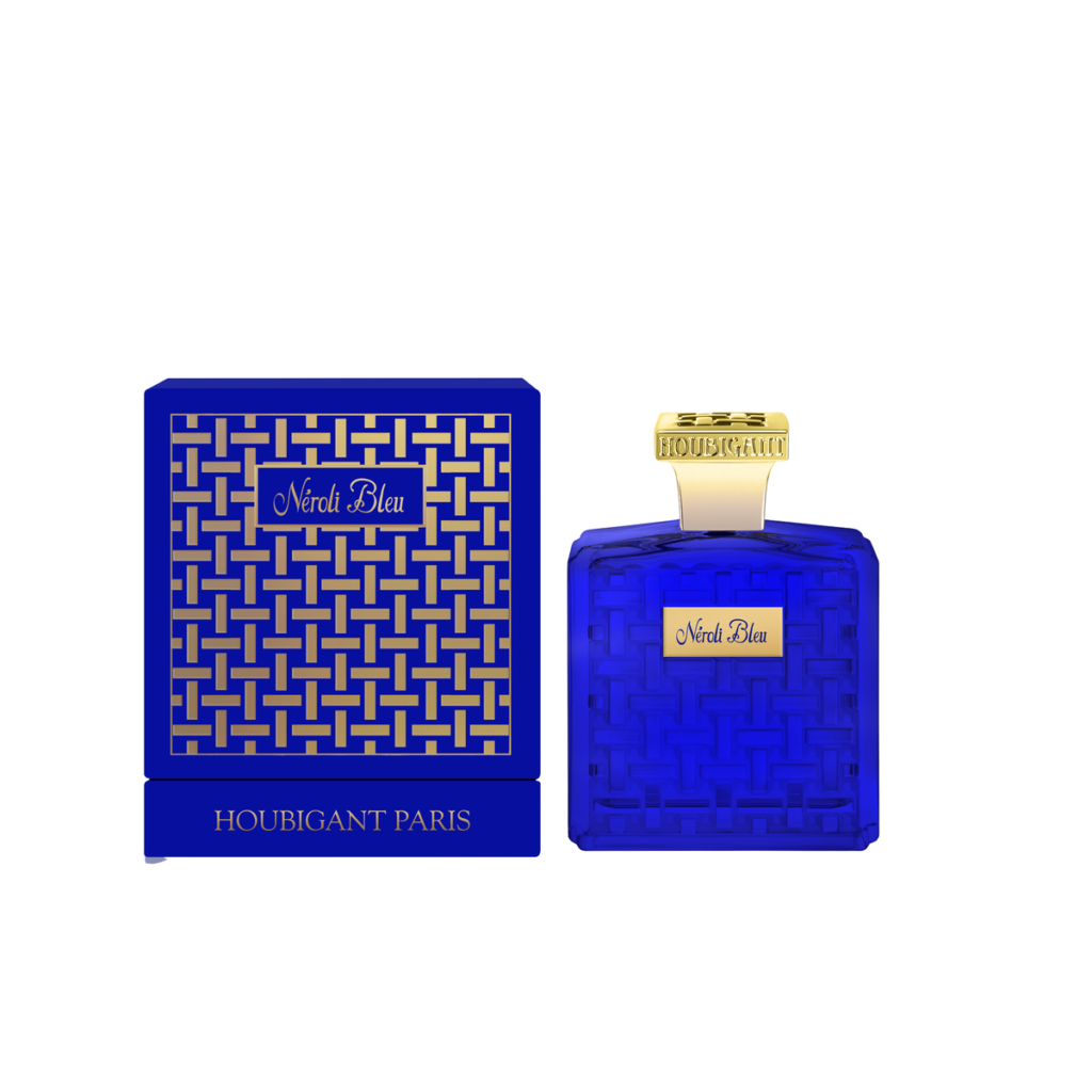 Houbigant Néroli Bleu bottle and blue presentation box