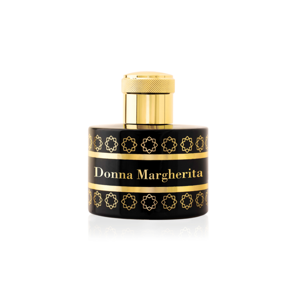 Pantheon Roma Donna Margherita black and gold perfume bottle