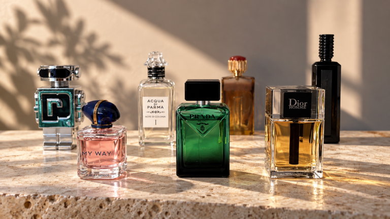 Collection of perfume bottles showing different approaches to fragrance bottle design