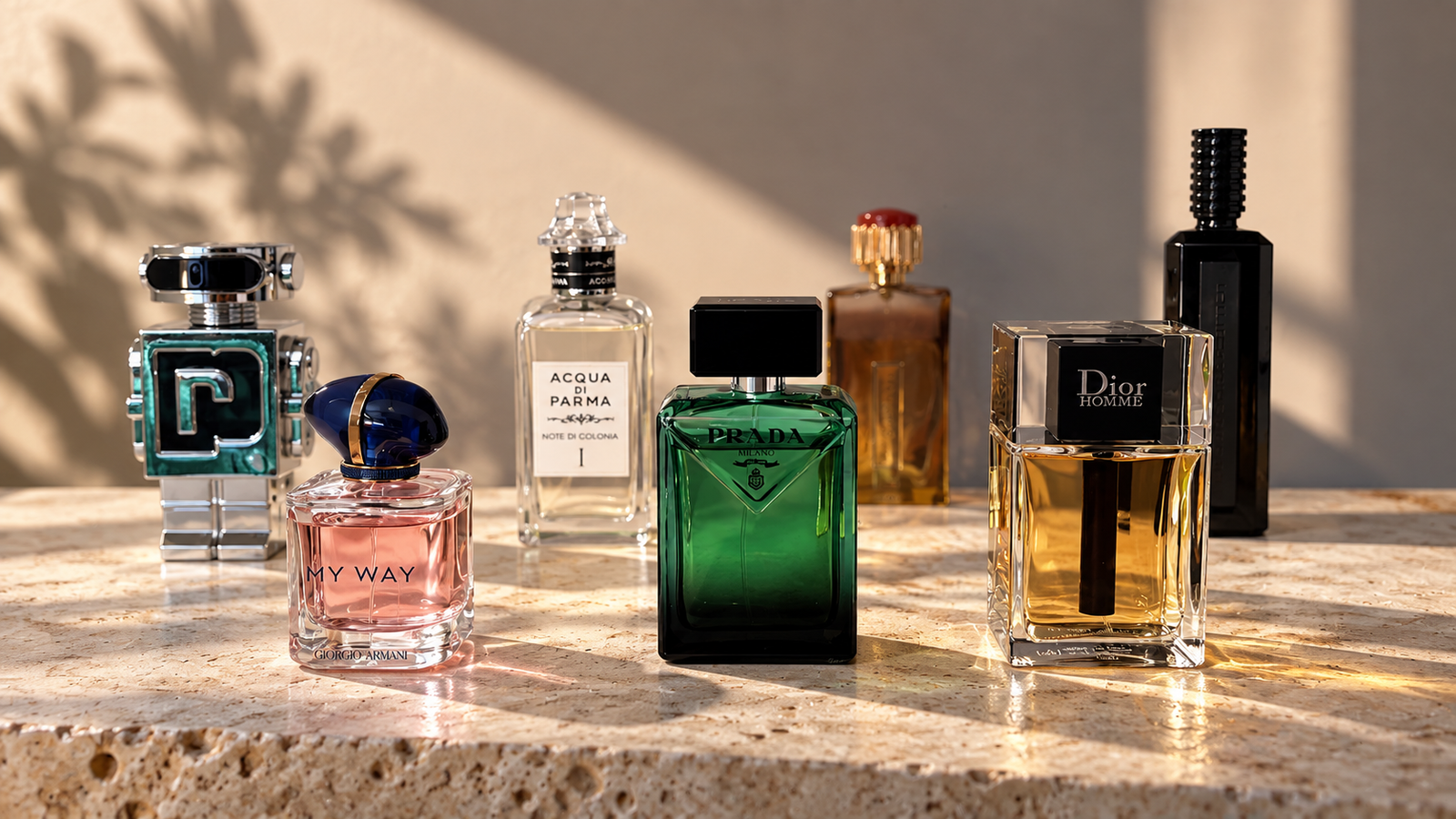 Collection of perfume bottles showing different approaches to fragrance bottle design