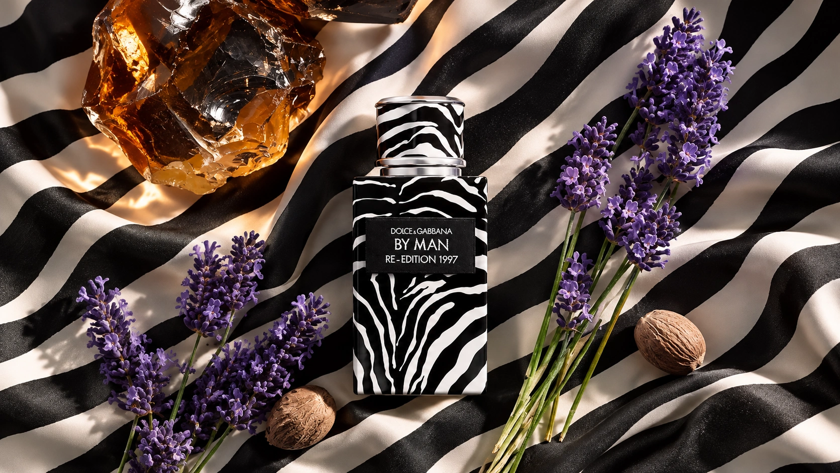 Dolce&Gabbana By Man Re-Edition 1997 perfume with zebra print, lavender and spices