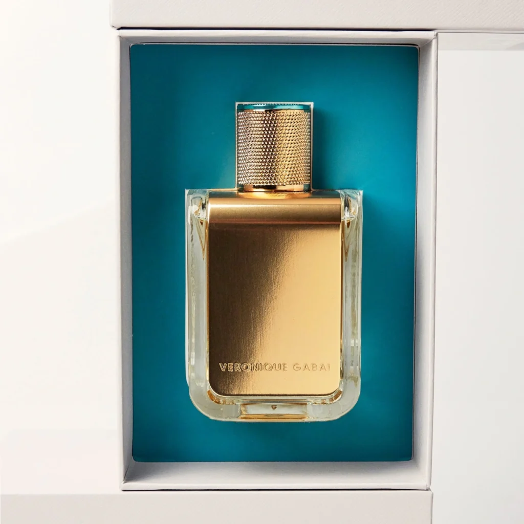 Véronique Gabai Bonbon d’Azur 85 ml bottle in its turquoise presentation box
